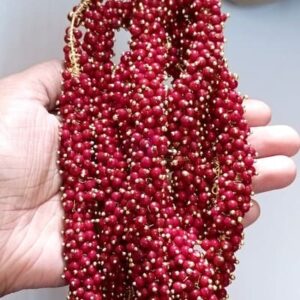 Loreal17- ARNAS GOLD PLATED LOREAL MAROON PEARL BEADS FOR JEWELLERY MAKING