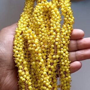 Loreal18- ARNAS GOLD PLATED LOREAL LEMON YELLOW PEARL BEADS FOR JEWELLERY MAKING