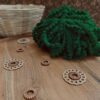 Pompom03- ARNAS 3 METER PACK OF DARK GREEN POMPOM LACE