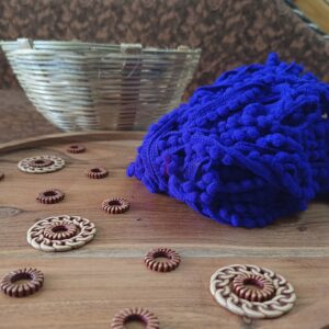 Pompom04- ARNAS 5 METER PACK OF ROYAL BLUE POMPOM LACE