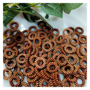 WOODEN0011- 1 PACK OF ROUND WOODEN BEADS FOR BRACELETE | RAKHI MAKING (25 gm)