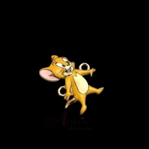 ECHARMS0051- ARNAS 2 PCS PACK OF ANTIQUE GOLDEN CUTE JERRY CHARMS FOR NECKLACE | BRACELET | RAKHI MAKING