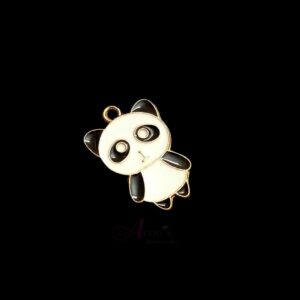 ECHARMS0063- ARNAS 2 PCS PACK OF ANTIQUE GOLDEN CUTE PANDA CHARMS FOR NECKLACE | BRACELET | RAKHI MAKING