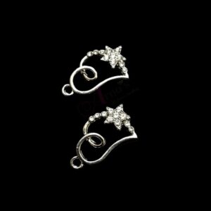 ECHARMS0078- ARNAS 2 PCS PACK OF ANTIQUE SILVER HEART CHARMS FOR NECKLACE | BRACELET | RAKHI MAKING