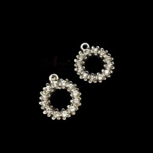ECHARMS0081- ARNAS 2 PCS PACK OF ANTIQUE SILVER ROUND CHARMS FOR NECKLACE | BRACELET | RAKHI MAKING