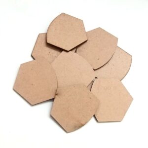 MDF0013- ARNAS 10 PCs PACK OF 3.6 CM X 3.8 CM GEOMETRIC MOTIF MDF BOARD CUTOUT FOR EARRINGS MAKING | CRAFTING MATERIAL