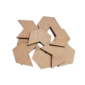 MDF0014- ARNAS 10 PCs PACK OF 3.5 CM X 3.5 CM GEOMETRIC MOTIF MDF BOARD CUTOUT FOR EARRINGS MAKING | CRAFTING MATERIAL