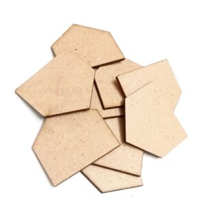 MDF0019- ARNAS 10 PCs PACK OF 3.5 CM X 3.5 CM GEOMETRIC MOTIF MDF BOARD CUTOUT FOR EARRINGS MAKING | CRAFTING MATERIAL