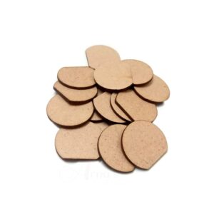 MDF0025- ARNAS 10 PCs PACK OF 2.6 CM X 2.3 CM MAJOR ARC ROUND MOTIF MDF BOARD CUTOUT FOR EARRINGS MAKING | CRAFTING MATERIAL