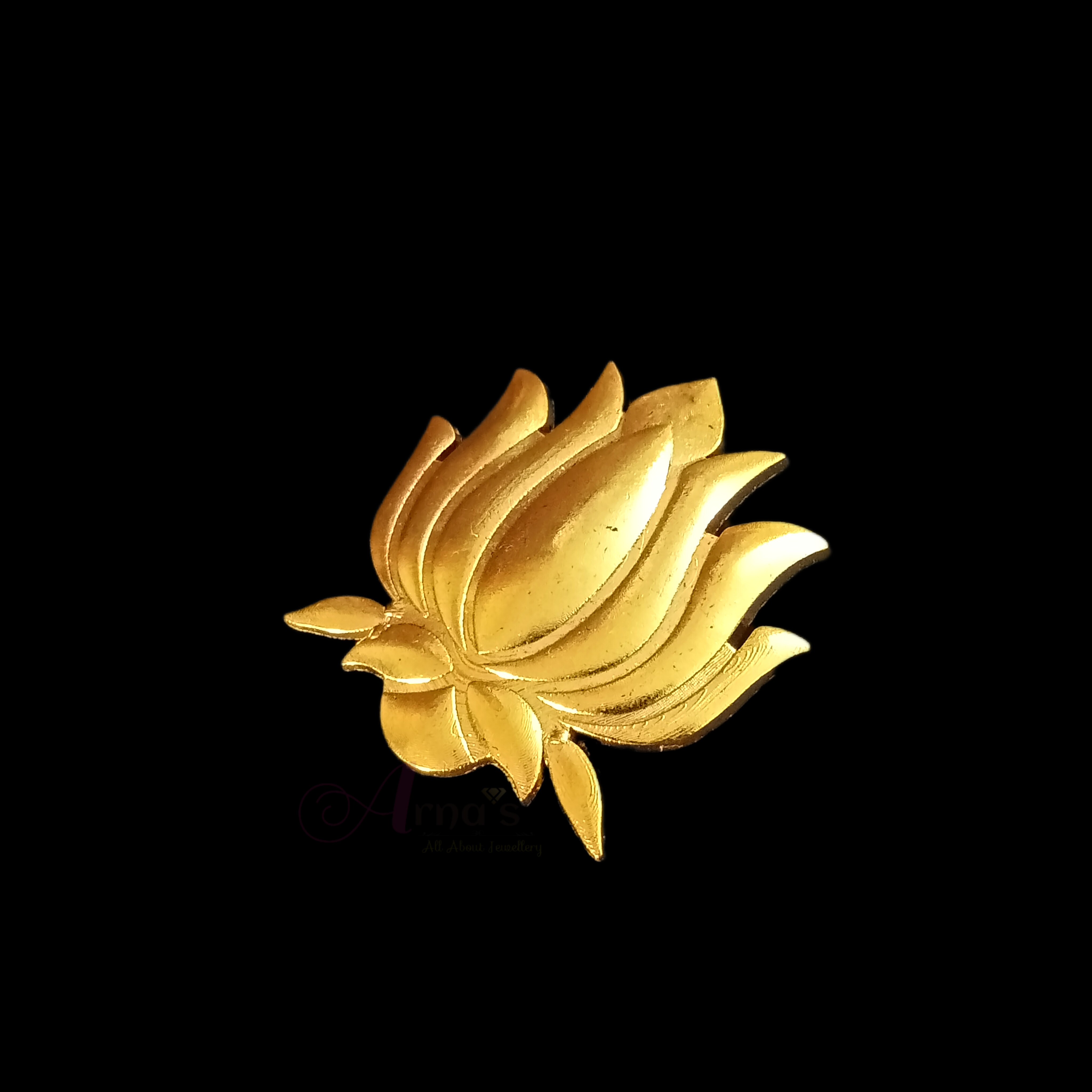 OXIG0056- 4 PC PACK OF GOLDEN LOTUS MOTIF GERMAN SILVER PENDANT