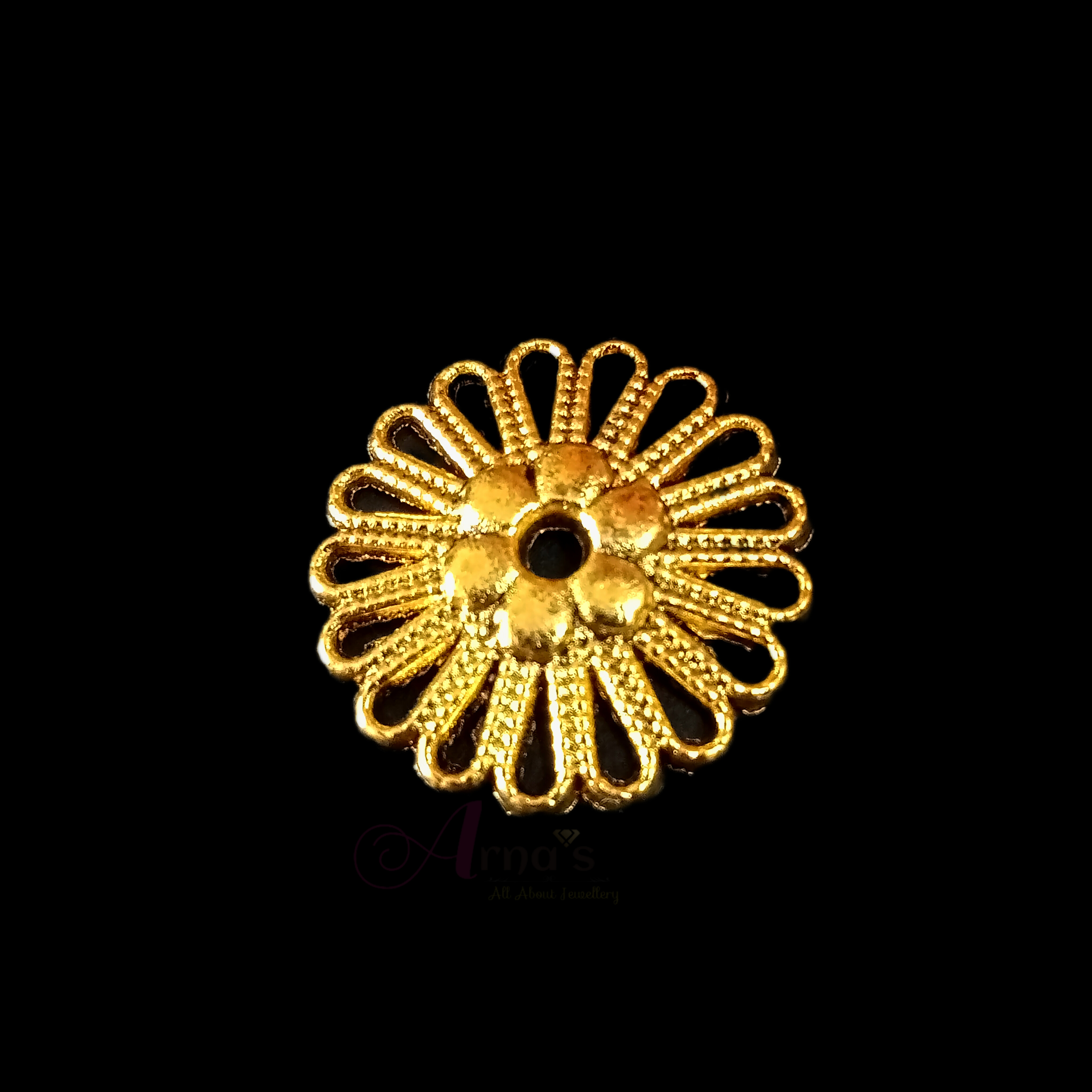 OXIG0070- 10 PC PACK OF GOLDEN DESIGNER ROUND MOTIF GERMAN SILVER PENDANT