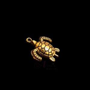OXIG0077- 5 PC PACK OF GOLDEN TURTLE MOTIF GERMAN SILVER PENDANT