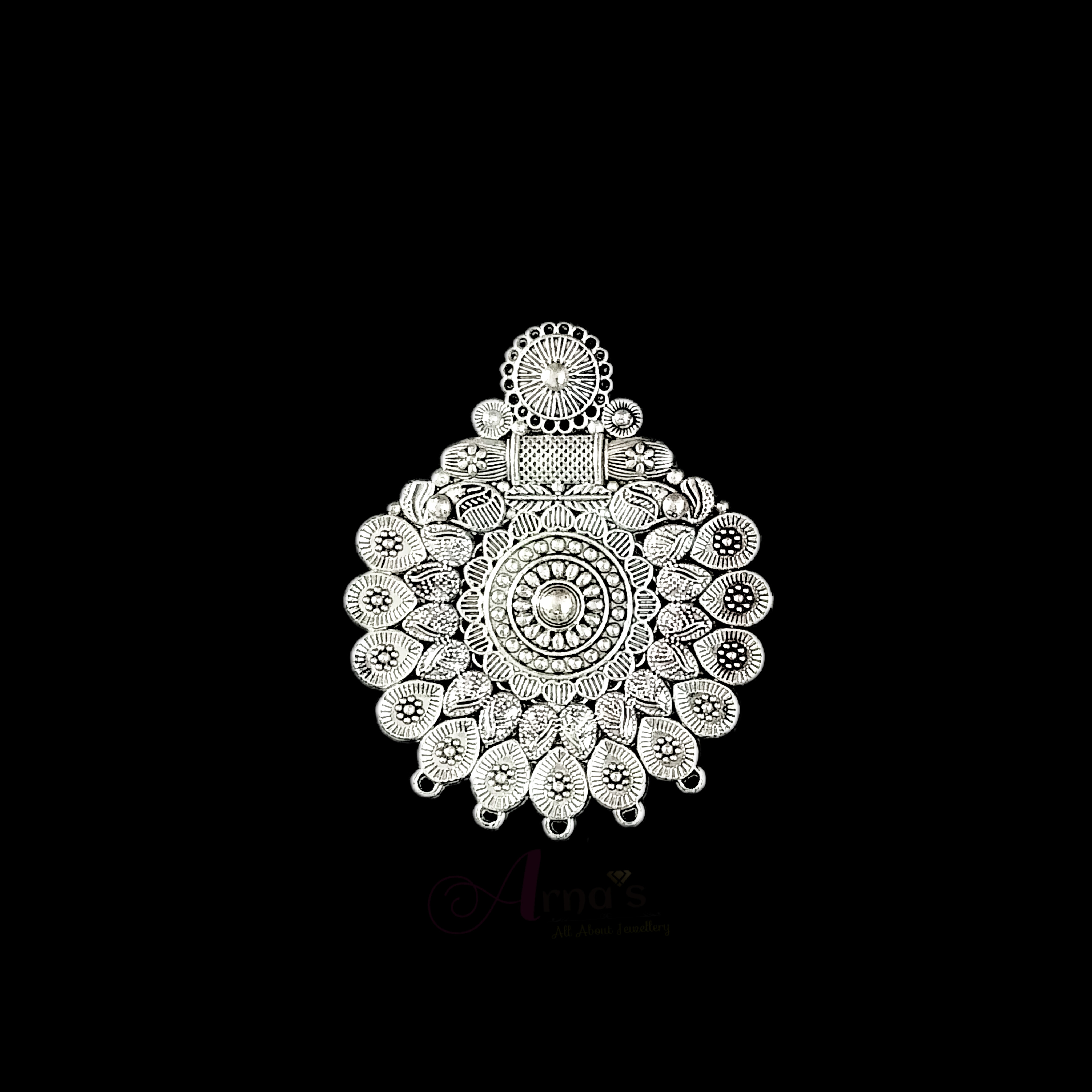 2 PCS PACK OF SILVER LARGE GERMAN SILVER PENDANT