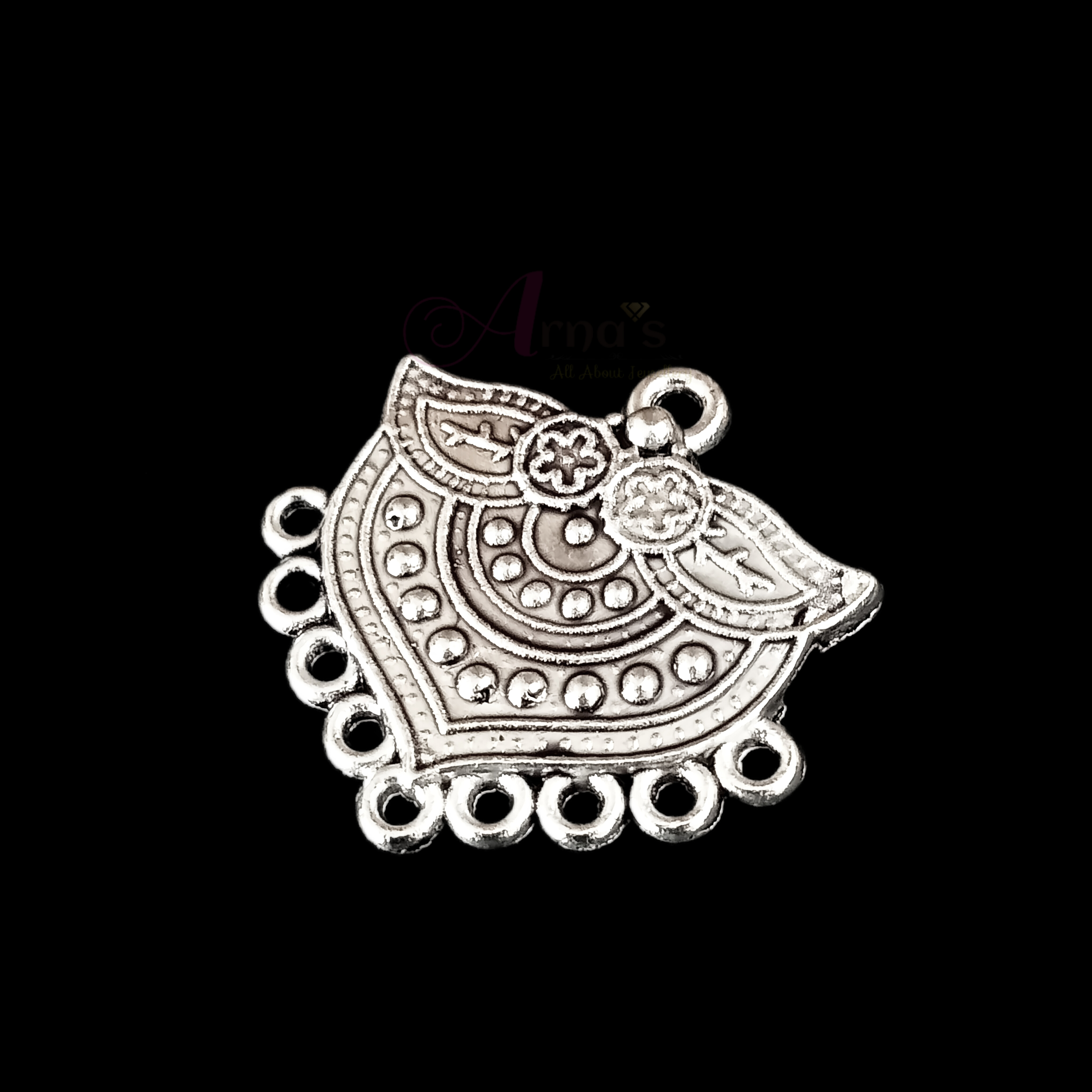 OXIS0063- 10 PC PACK OF SILVER DESIGNER GERMAN SILVER PENDANT