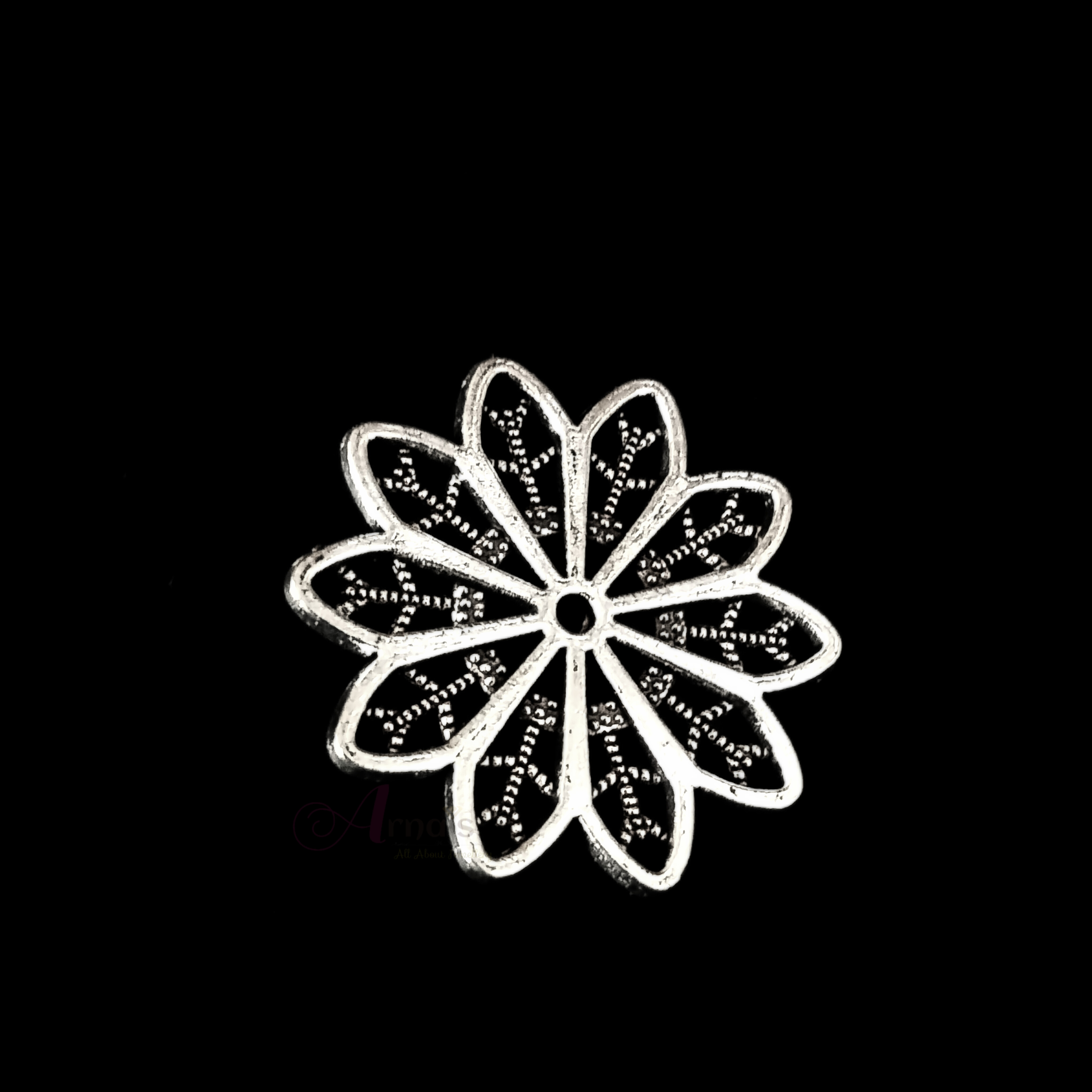 OXIS0066-10 PC PACK OF SILVER ROUND MOTIF GERMAN SILVER PENDANT