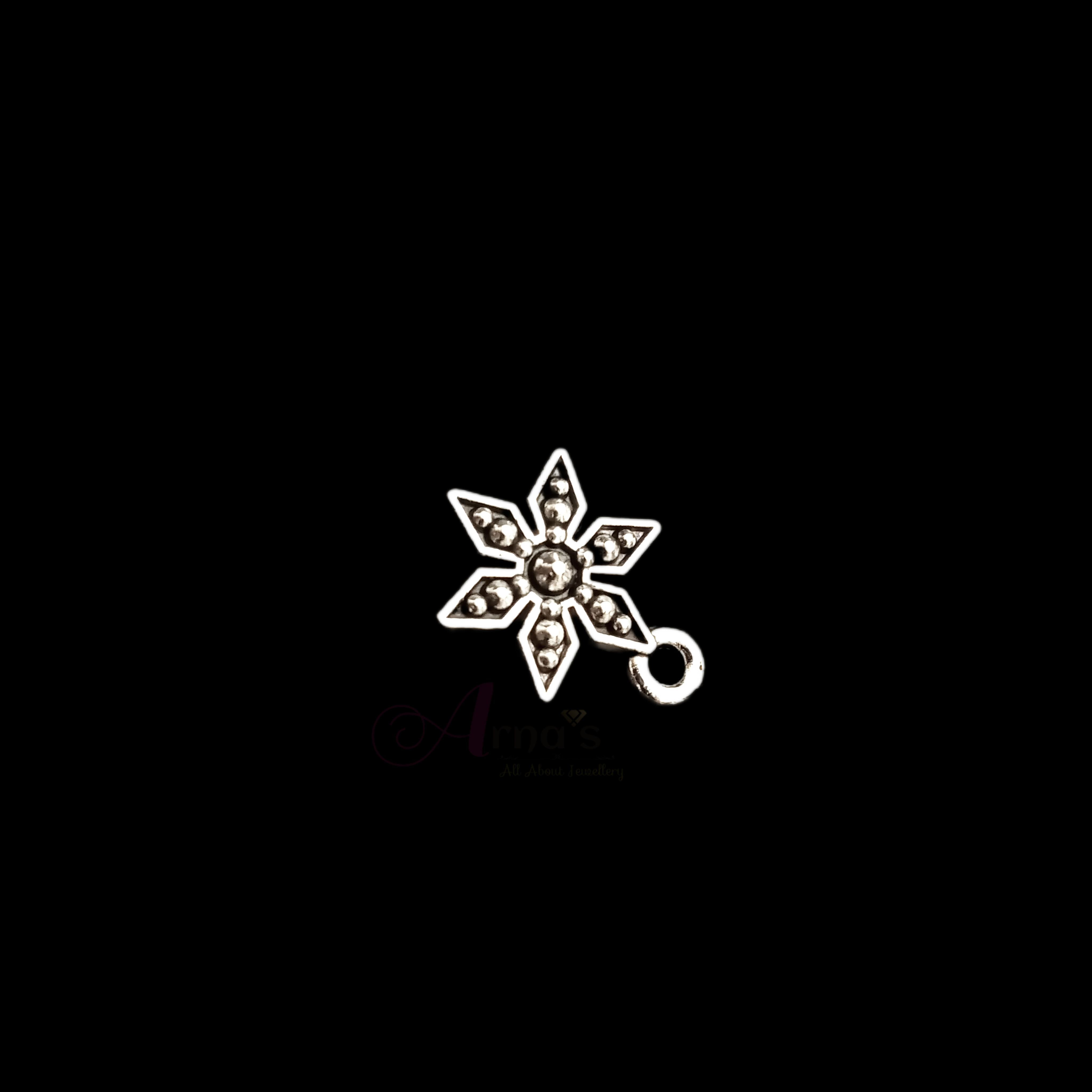 OXIS0076 - 30 PCS PACK OF SILVER SMALL FLORAL MOTIF GERMAN SILVER PENDANT (15 GM)