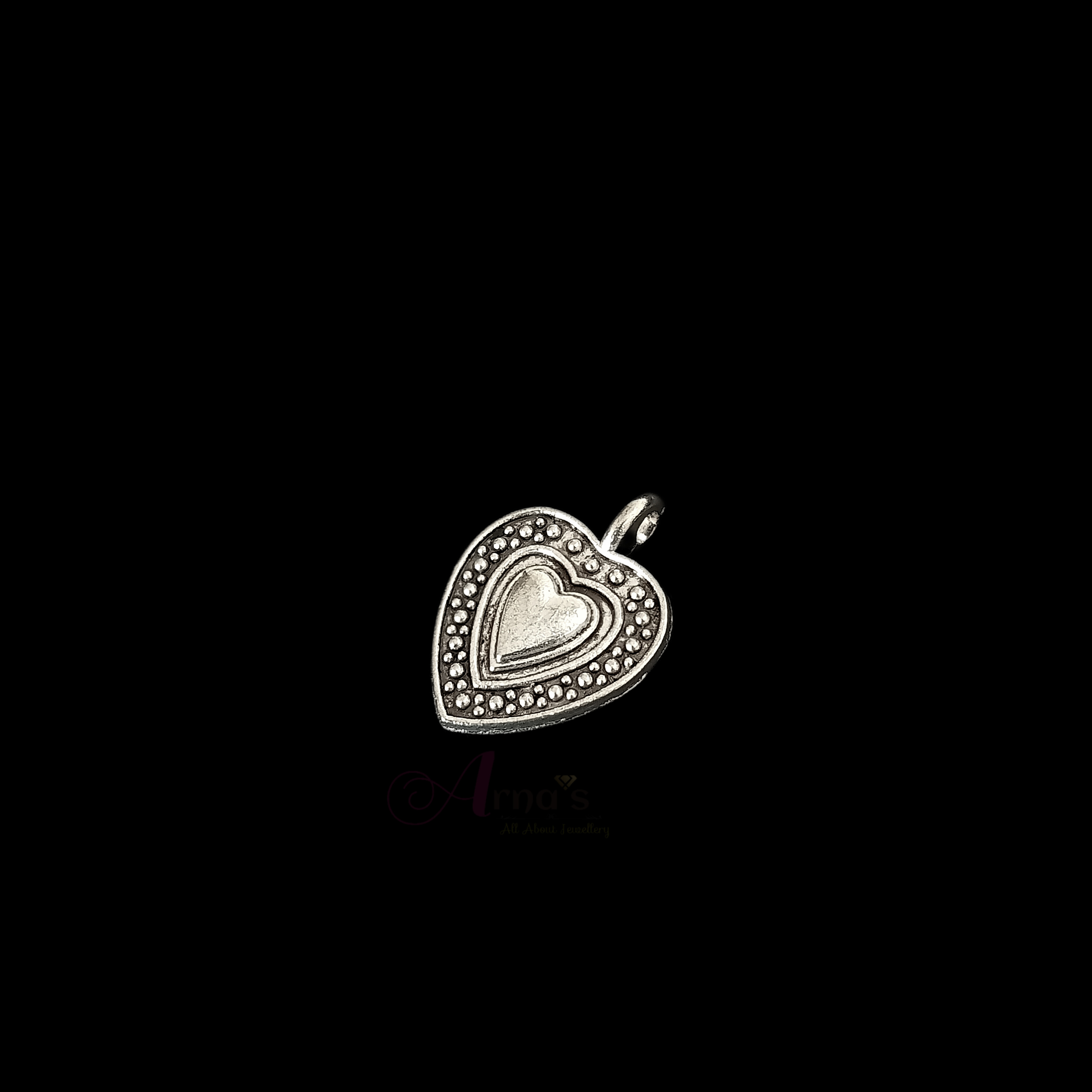 OXIS0079- 20 PCS OF SILVER HEART MOTIF SMALL GERMAN SILVER PENDANT (17 gm)
