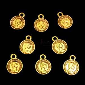ARNAS 88 PIECES PACK OF GOLDEN OXIDIZED| GERMAN SILVER COIN FOR JEWELLERY MAKING - 30gm PACK
