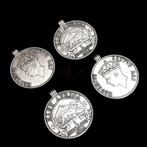 ARNAS 13 PIECES PACK OF SILVER OXIDIZED| GERMAN SILVER COIN FOR JEWELLERY MAKING – 30gm PACK