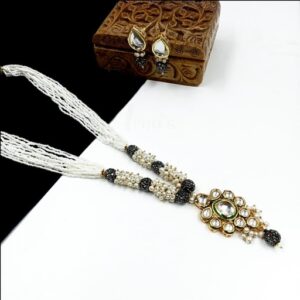 KUNDANSET0007- ARNAS DESIGNER PREMIUM QUALITY POLKI KUNDAN NECKLACE EAR RINGS COMBO