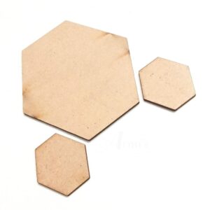 MDF0045- ARNAS 2 SETS OF HEXAGON MOTIF PENDANT AND EARRINGS MDF BOARD CUT OUT COMBO FOR NECKLACE AND EARRINGS MAKING| CRAFTING MATERIAL
