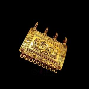 OXIG0102- 2 PCs PACK OF GOLDEN DESIGNER RECTANGLE MOTIF GERMAN SILVER PENDANT