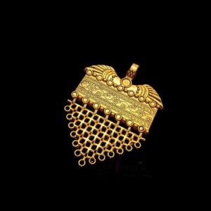OXIG0103 -2 PCs PACK OF GOLDEN DESIGNER MOTIF GERMAN SILVER PENDANT