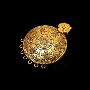 OXIG0108 -2 PCs PACK OF GOLDEN DESIGNER MOTIF GERMAN SILVER PENDANT