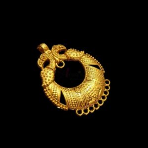 OXIG0109- 2 PCs PACK OF GOLDEN DESIGNER MOTIF GERMAN SILVER PENDANT