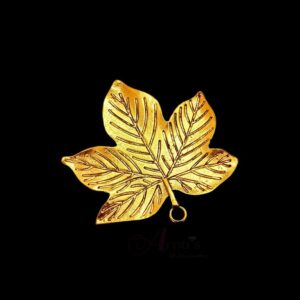 OXIG0116- 2 PCs PACK OF GOLDEN LEAF MOTIF GERMAN SILVER PENDANT