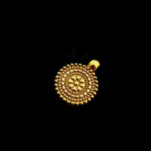 OXIG0118- 21 PCS PACK OF GOLDEN ROUND MOTIF SMALL GERMAN SILVER PENDANT (20 GM)