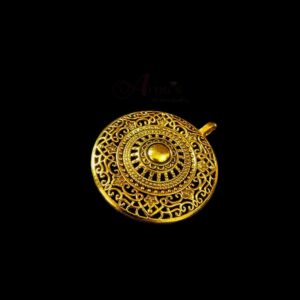 OXIG0126 -2 PCs PACK OF GOLDEN DESIGNER ROUND MOTIF GERMAN SILVER PENDANT