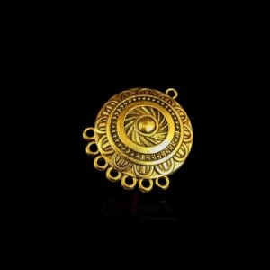 OXIG0131- 1 PC PACK OF GOLDEN DESIGNER ROUND MOTIF GERMAN SILVER PENDANT