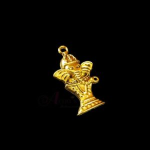 OXIG0140- 5 PCs PACK OF GOLDEN SHREE GANESH MOTIF GERMAN SILVER PENDANT