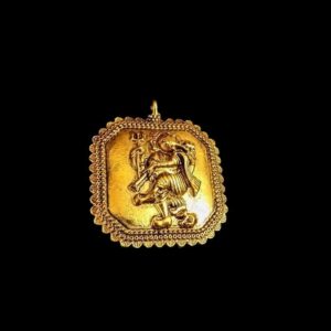 OXIG0149 -2 PCs PACK OF GOLDEN DESIGNER SHREE GANESH MOTIF GERMAN SILVER PENDANT