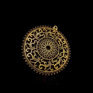 OXIG0162- 2 PCs PACK OF GOLDEN DESIGNER ROUND MOTIF GERMAN SILVER PENDANT