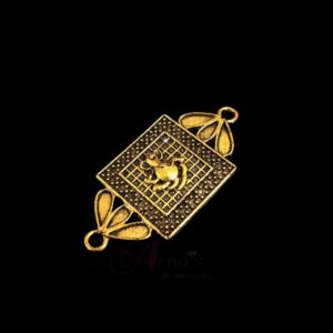 OXIG0173- 5 PCs PACK OF GOLDEN DESIGNER SHREE GANESH MOTIF GERMAN SILVER PENDANT