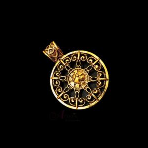 OXIG0178- 2 PCs PACK OF GOLDEN DESIGNER MOTIF GERMAN SILVER PENDANT