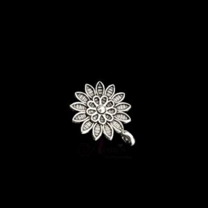 OXIS0082- 25 PCS PACK OF SILVER FLORAL MOTIF SMALL GERMAN SILVER PENDANT (20 GM)