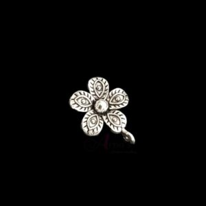 OXIS0085 -16 PCS PACK OF SILVER FLORAL MOTIF SMALL GERMAN SILVER PENDANT (20 GM)