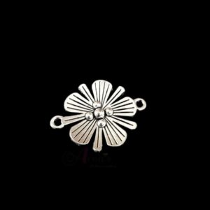 OXIS0094- 5 PCs PACK OF SILVER FLORAL MOTIF GERMAN SILVER PENDANT