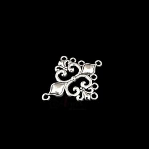 OXIS0096- 6 PCs PACK OF SILVER DESIGNER MOTIF GERMAN SILVER PENDANT