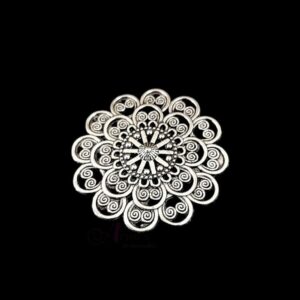 OXIS0099- 10 PC PACK OF SILVER DESIGNER ROUND MOTIF GERMAN SILVER PENDANT