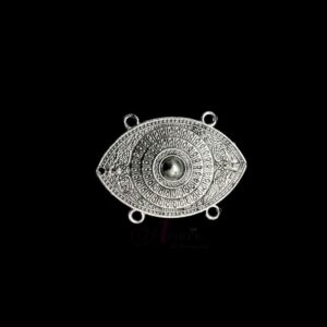 OXIS0102- 5 PCs PACK OF SILVER DESIGNER EYE MOTIF GERMAN SILVER PENDANT