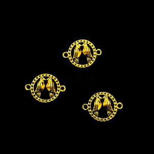 OXIG0164- 15 Pcs PACK OF GOLDEN DESIGNER MOTIF GERMAN SILVER PENDANT(20GM)