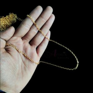 CHAIN0011- ARNAS 588 CM LONG GOLDEN GERMAN SILVER CHAIN (50 GM)