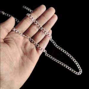 CHAIN0013- ARNAS 240 CM LONG SILVER GERMAN SILVER CHAIN (50 GM)