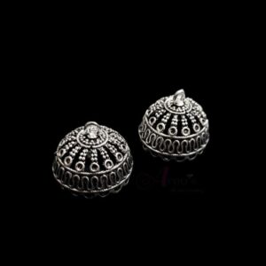 JHUMKAs0046- 3 PAIRS PACK OF GERMAN SILVER | OXIDIZED SILVER JHUMKIES FOR EARRING MAKING