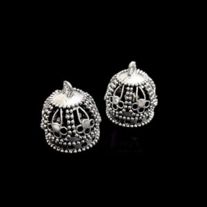 JHUMKAs0047- 3 PAIRS PACK OF GERMAN SILVER | OXIDIZED SILVER JHUMKIES FOR EARRING MAKING