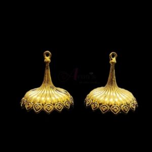 JHUMKAg0075- 2 PAIRS PACK OF GERMAN GOLD | OXIDIZED GOLDEN JHUMKIES FOR EARRING MAKING